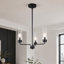Lustre cylindrique moderne en verre à 3 lumières avec variateur-578917382