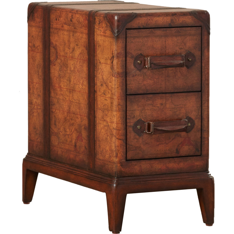 Austun Dudash Old World Map End Table with Storage
