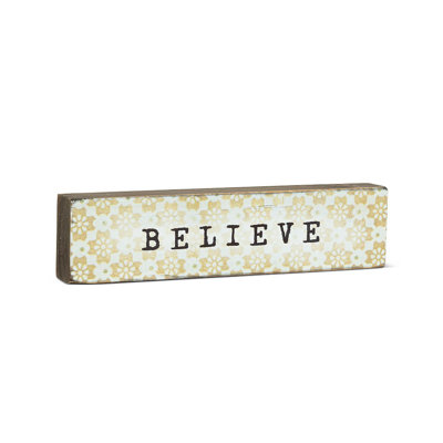 Believe Stackable Block Sign