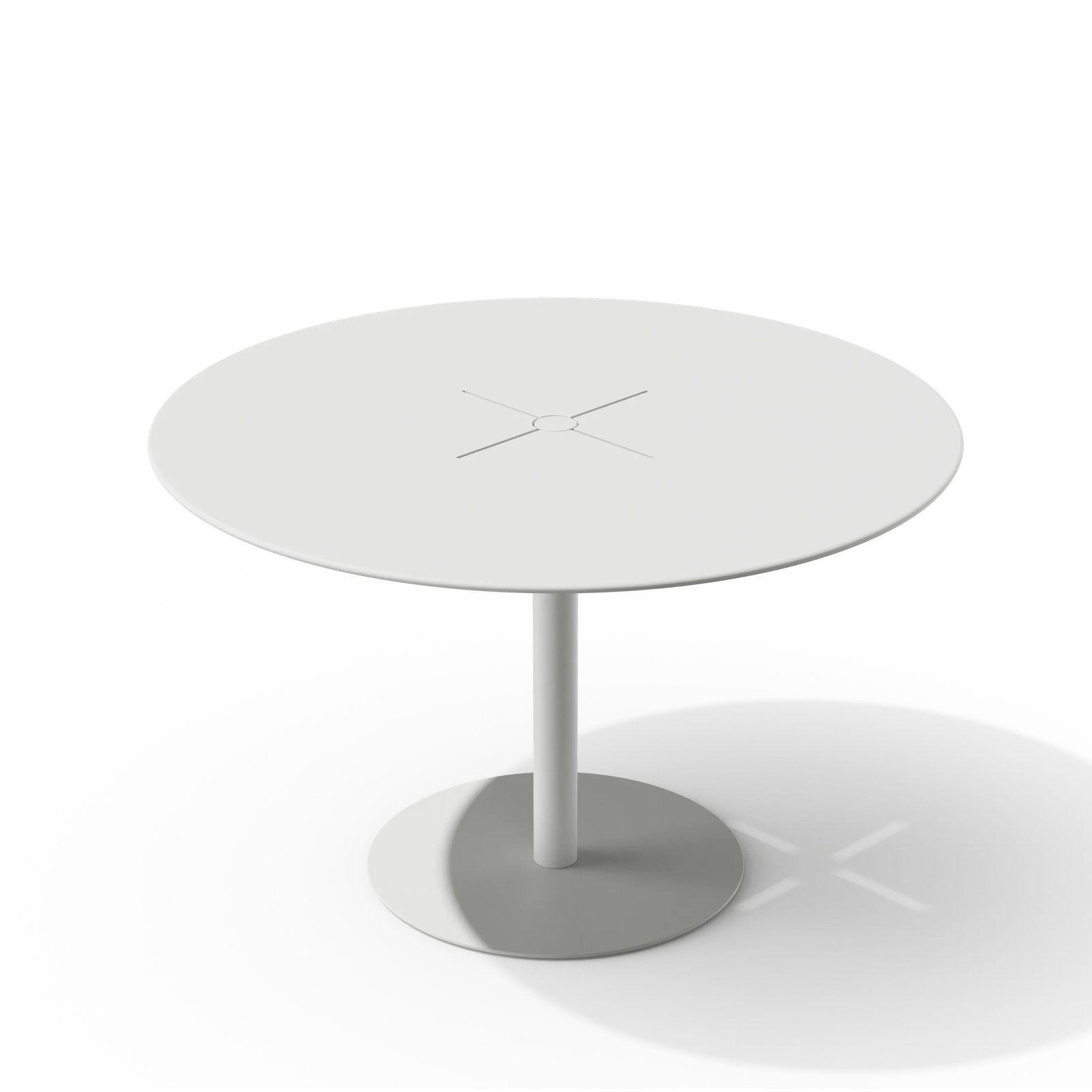 X 48'' Aluminum Outdoor Dining Table, White