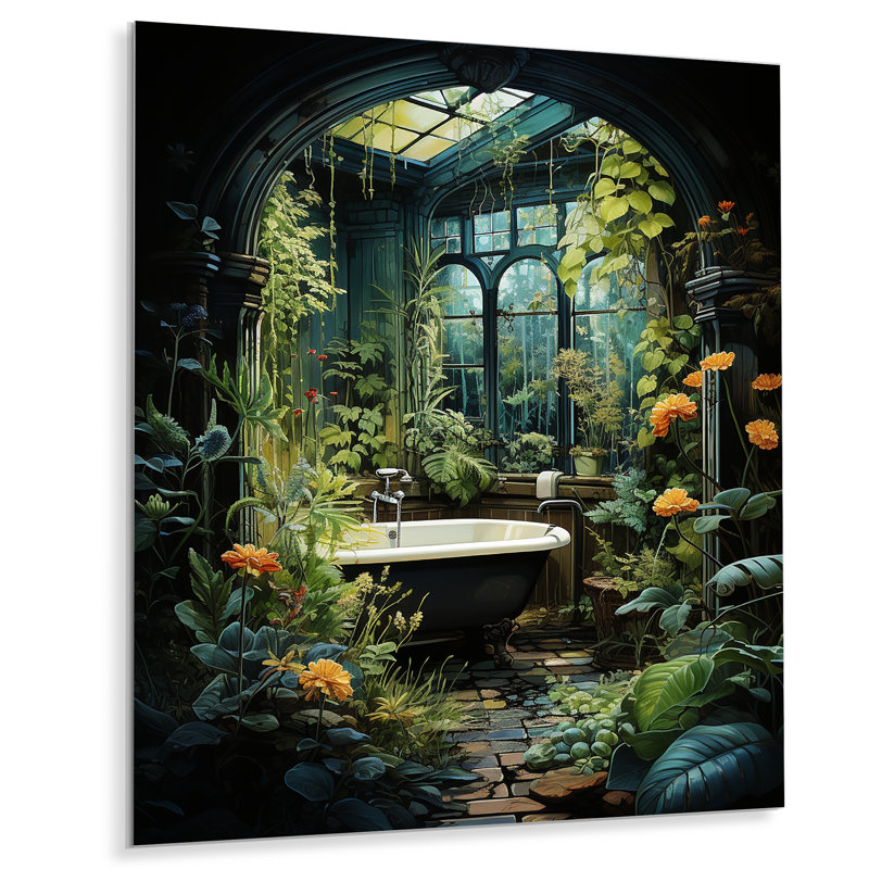 " Bathroom Botanical Retreat I ", 40" H x 30" W x 1" D