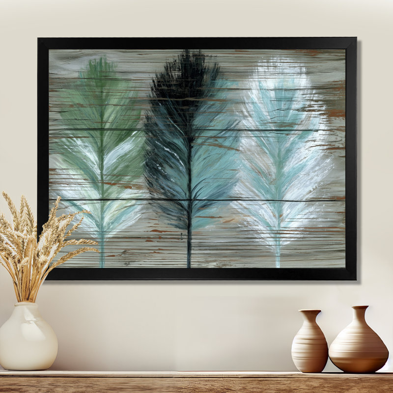 Plume de texture bois Boho - Boho, Cadre photo unique, Noir, H 12 po x l 20 po