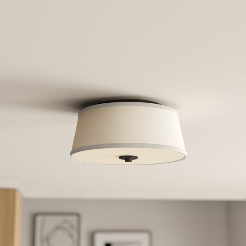 Alverce Fabric Flush Mount, Antique Bronze
