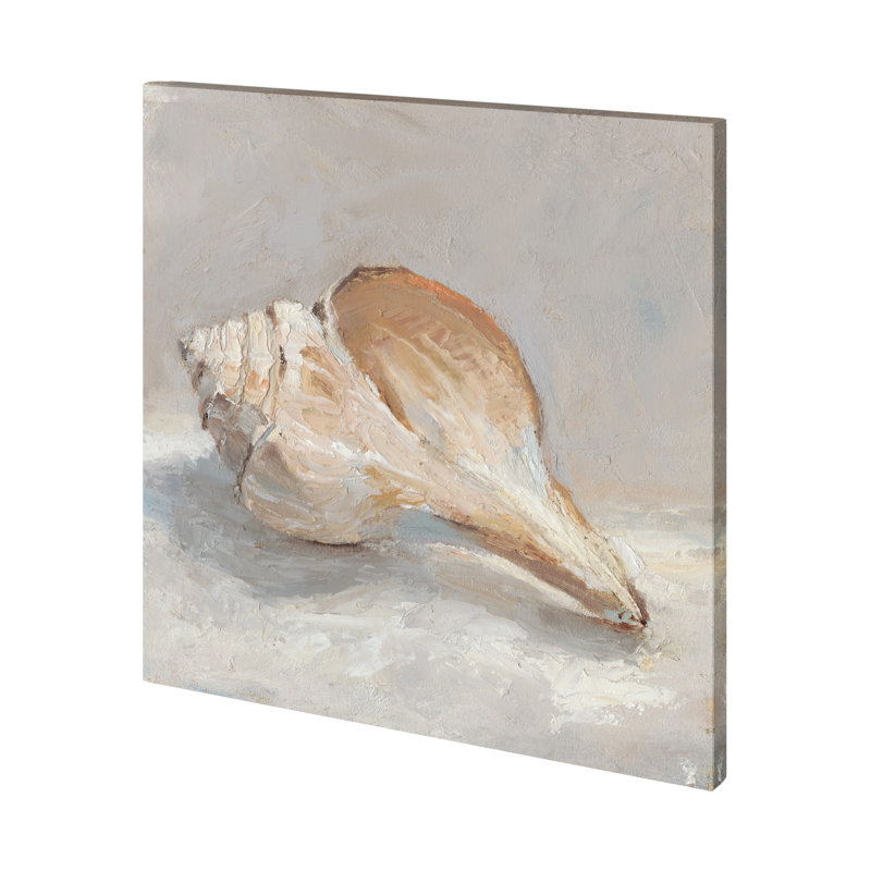 Impression de coquille impressionniste III, toile texturée embellie à la main, H 41 po x l 41 po x P 3 po