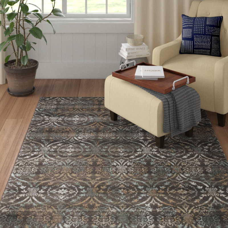 Tapis brun League City, Rectangle 5 pi 3 po x 7 pi 3 po