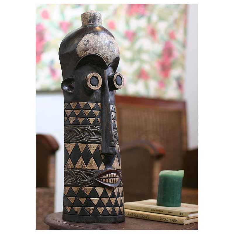 Ghanaian Wood Mask from Africa Statue