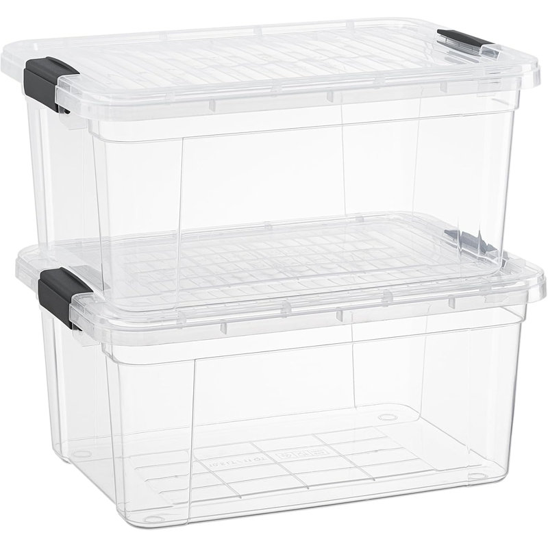 Superio 11 Qt. Clear Storage Bin with Lid, Plastic Organizing Storage Box for Home, 11 qt