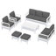 Charlsa Power Coated Aluminium 9 - Person Seating Group with Cushions-1362696452-1362539712