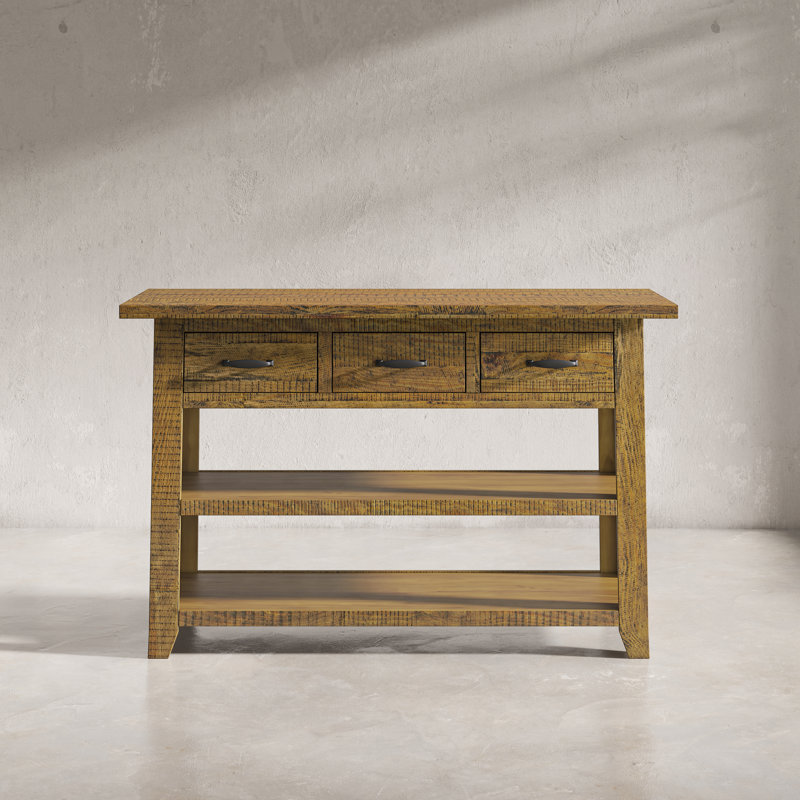 50'' Solid Wood Top Console Table, Gold