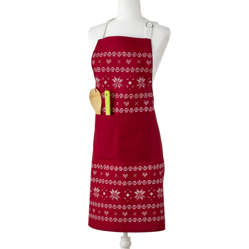 Christmas No Pattern Cotton Bib Apron