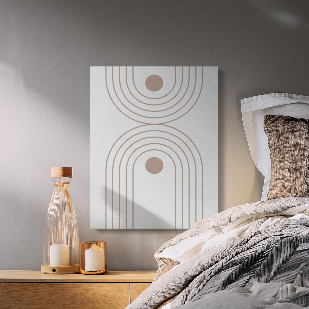Neutral Geometric Arches Canvas Print