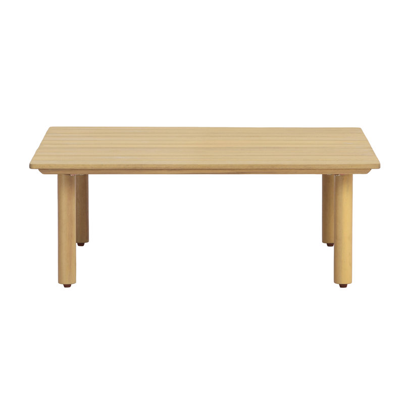 Table basse d'extérieur carrée en bois d'acacia