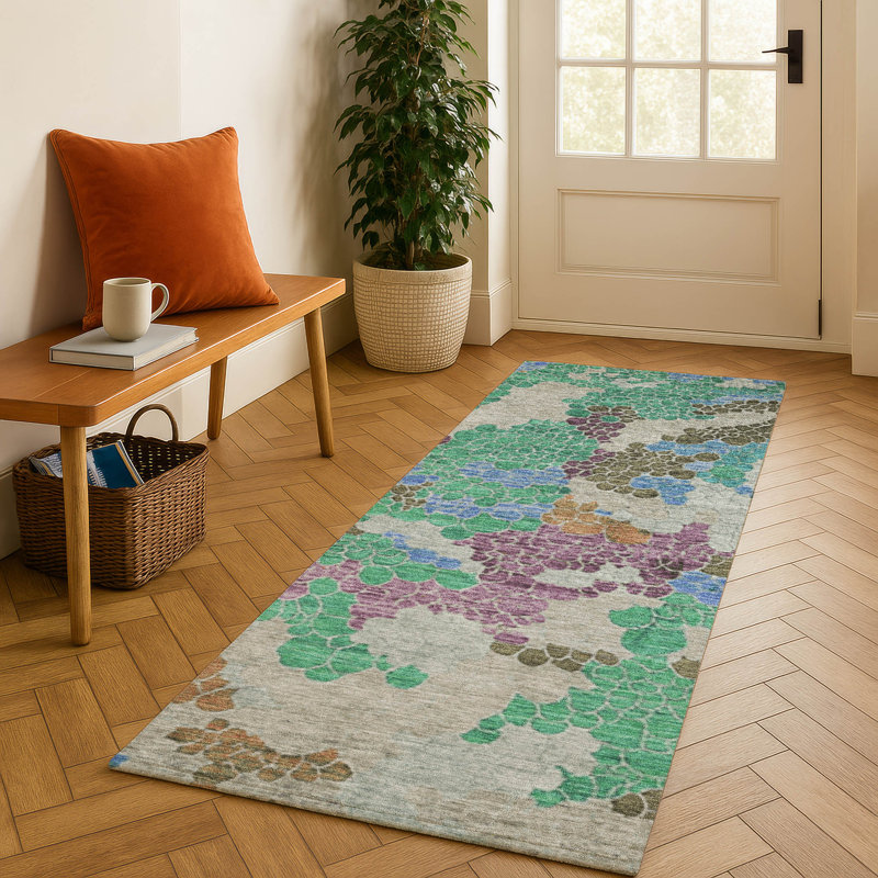 Premium Machine Washable Mayfield AMF1906 Geometric Rug, Runner 2'3" x 7'6"