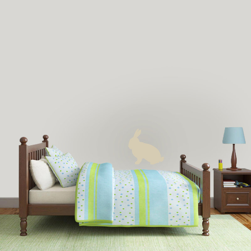 Décalcomanie murale silhouette de lapin, Beige clair