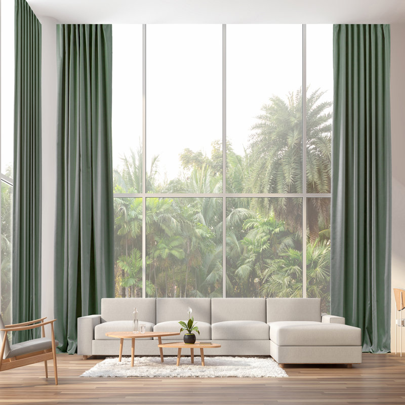Très grand panneau décoratif simple sur mesure extra large x très long, L 52 po x L 204 po, Vert feuille