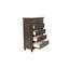 Commode 5 tiroirs en bois gris foncé antique