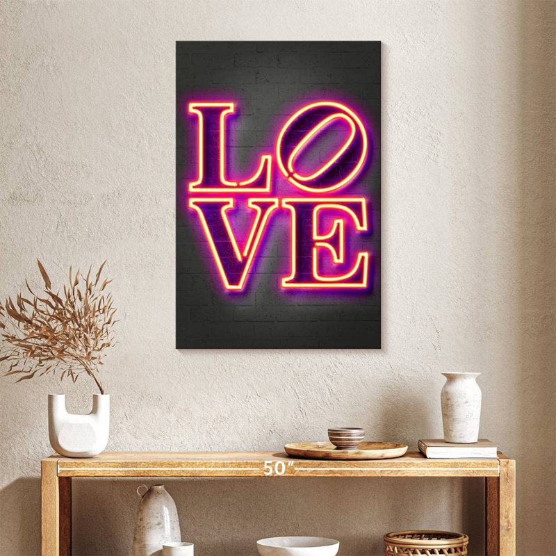 Plaque murale Kema Love In Neon, H 36 po x l 24 po