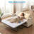  Queen Pull Out Sofa Bed – Memory Foam Mattress, USB & Cup Holders-1023054043