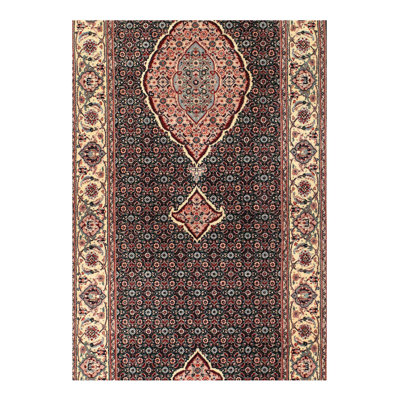 Tapis noir de conception unique 14 pi x 2 pi 6 po