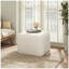 Repose-pieds carré moderne rembourré blanc Boucle - Repose-pieds de salon polyvalent avec rembourrage en mousse et ressorts ensachés