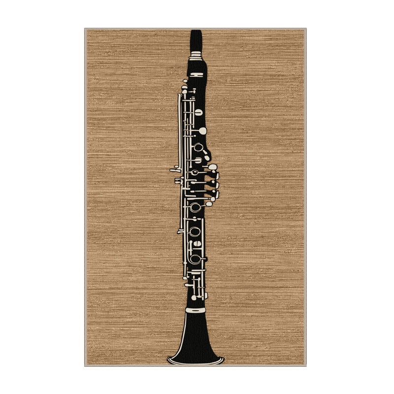  Tapis lavable Clarinette Music, Rectangulaire 2 pi x 3 pi