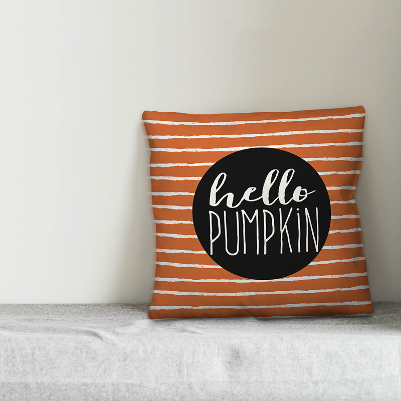  Coussin Hello, 20 po x 20 po, Orange