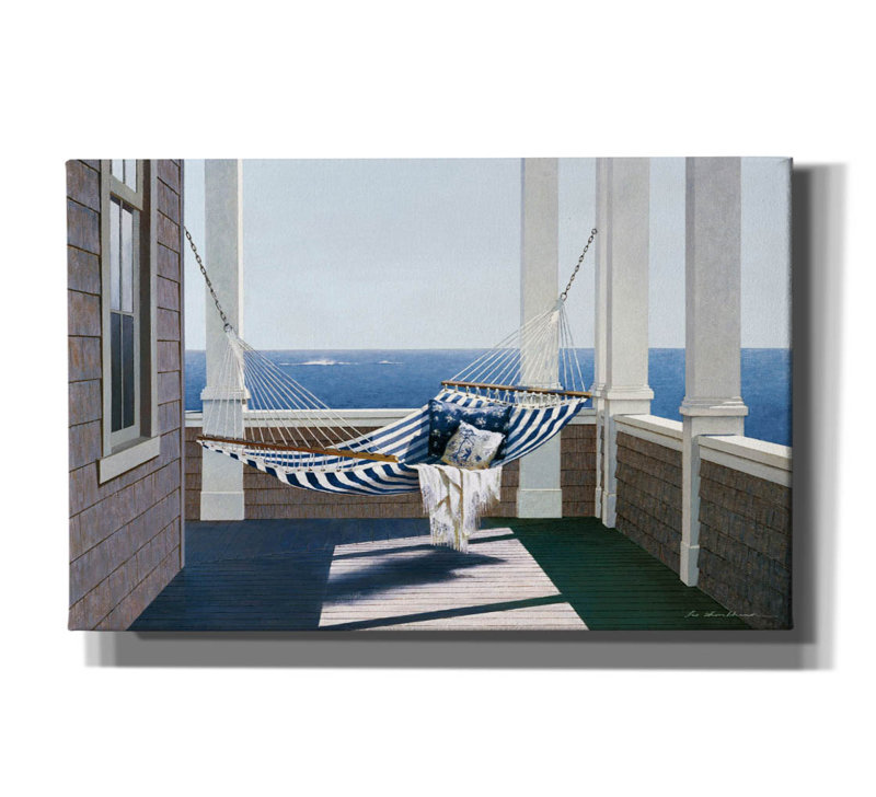 «Striped Hammock» par Zhen-Huan Lu, art mural sur toile, H 26 po x l 40 po x P 1,5 po