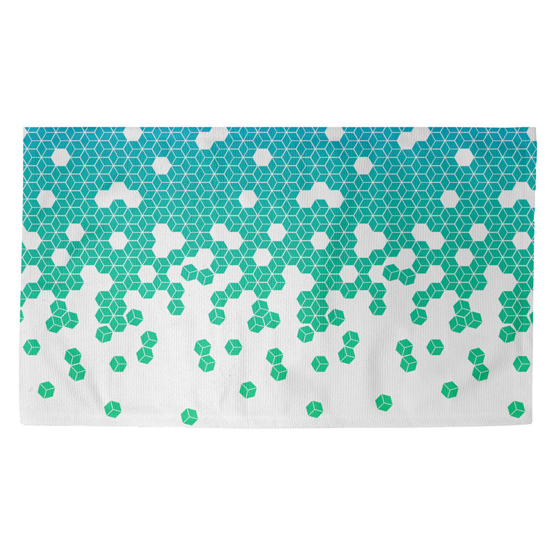 Tapis bleu/vert culbutable Avicia, Rectangle 5 pi x 7 pi 2 po