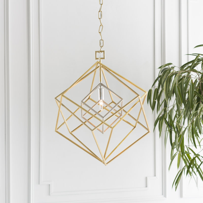 Luminaire suspendu géométrique 1 lumières simple Baccarat, Or
