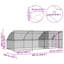  Dog Kennel With Storage Silver Galvanised Steel Outdoor Housing Shelter