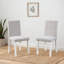 Ensemble de 4 chaises d'appoint avec revêtement en lin et structure en bois massif, finition gris ardoise et blanc, pour la salle à manger ou la cuisine