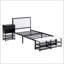 Lit plateforme en métal avec tablettes de rangement à deux niveaux-1135004382-1135004383