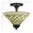 Semi-Flush 2 Bulbs With 12" Chocolate Icing Glass-32465356