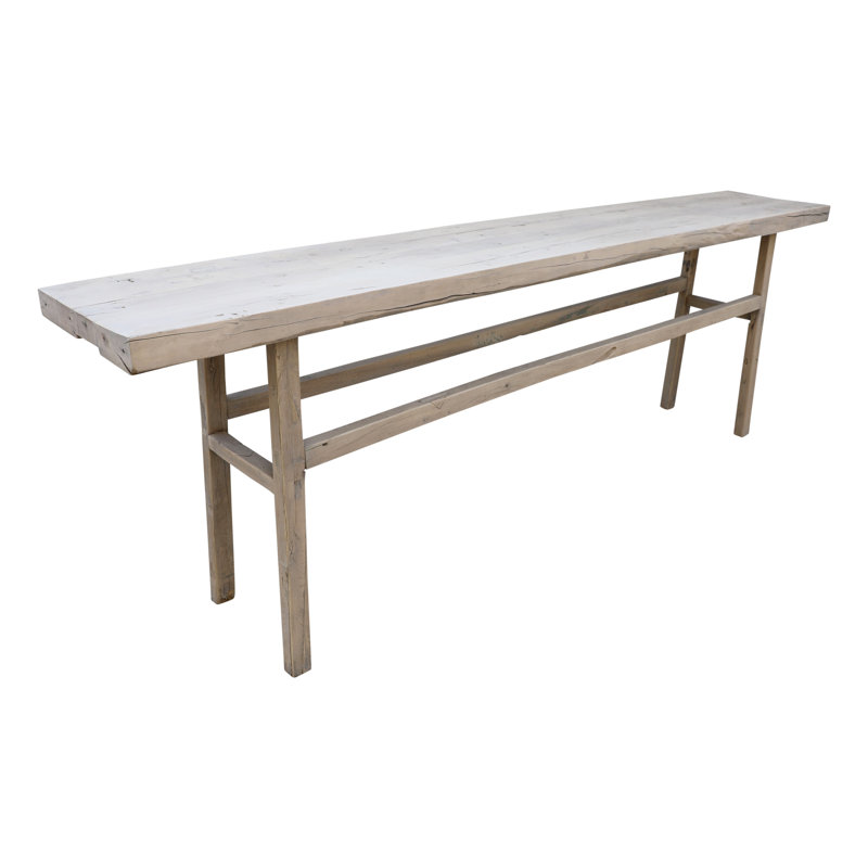 95'' Weathered Wash Solid Wood Console Table with Storage