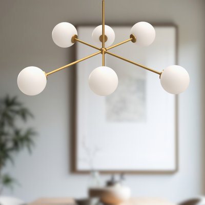Lustre linéaire moderne Spoutnik 6 lumières Luanda