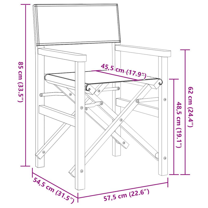 1-3 Polyester/Polyester Blend Director Chair Folding Chair Set, Cream/Brown