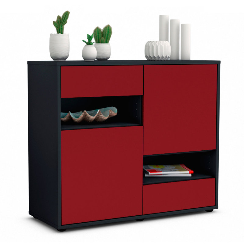 Ramsel 92cm Sideboard, Anthracite/Red