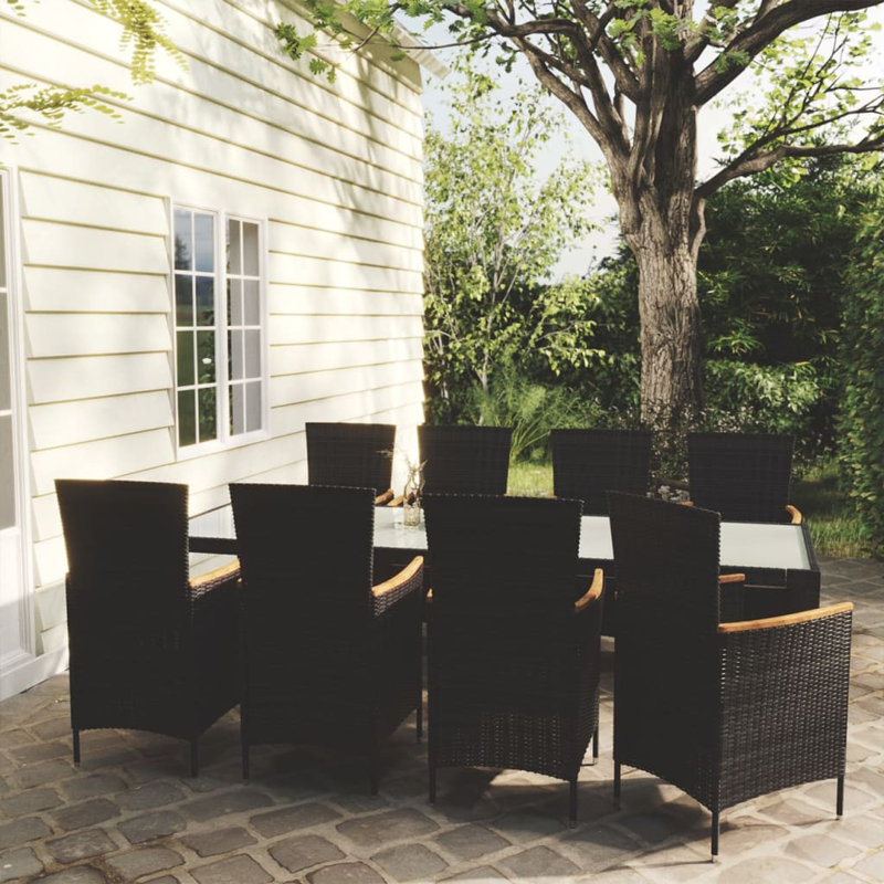 Ensemble repas pour 8 personnes Ziba, H 29,5 po x L 35,4 po x l 74,8 po, Gris, 8