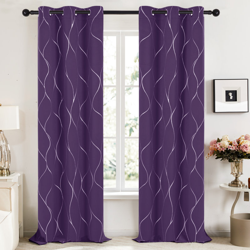Panneaux de rideaux obscurcissants et isolants en polyester Kellda , L 42 po x L 63 po, Rose lavande