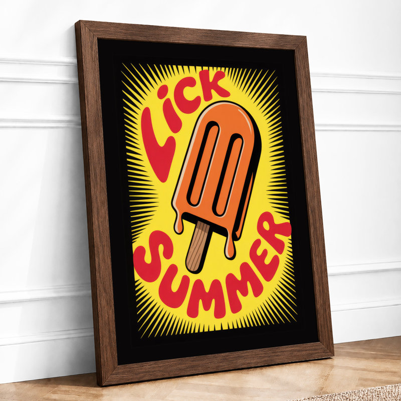 Lick & Summer Retro - Framed Print, A1 - 84.1 x 59.4 cm, Walnut