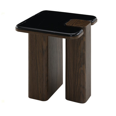 Dessus en marbre naturel Dana et table de bout en noyer foncé avec marbre naturel