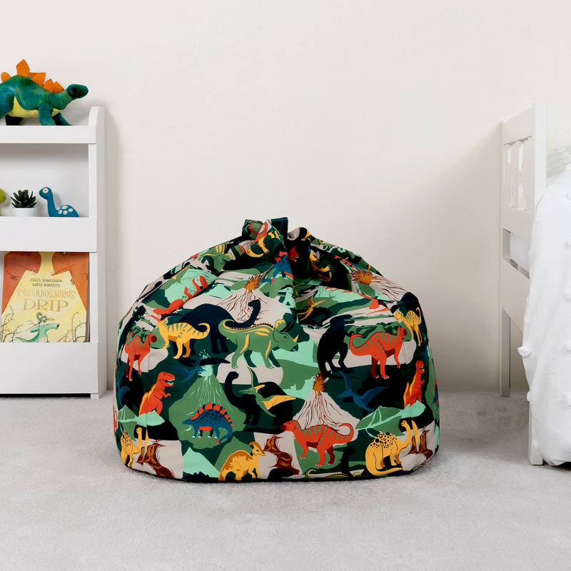 Kids Rainbow Print Classic Bean Bag, Dinosaur (Dark)
