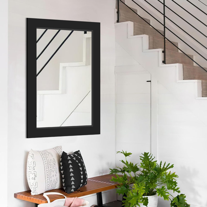Wood Rectangle Mirror, 36" x 24", Black