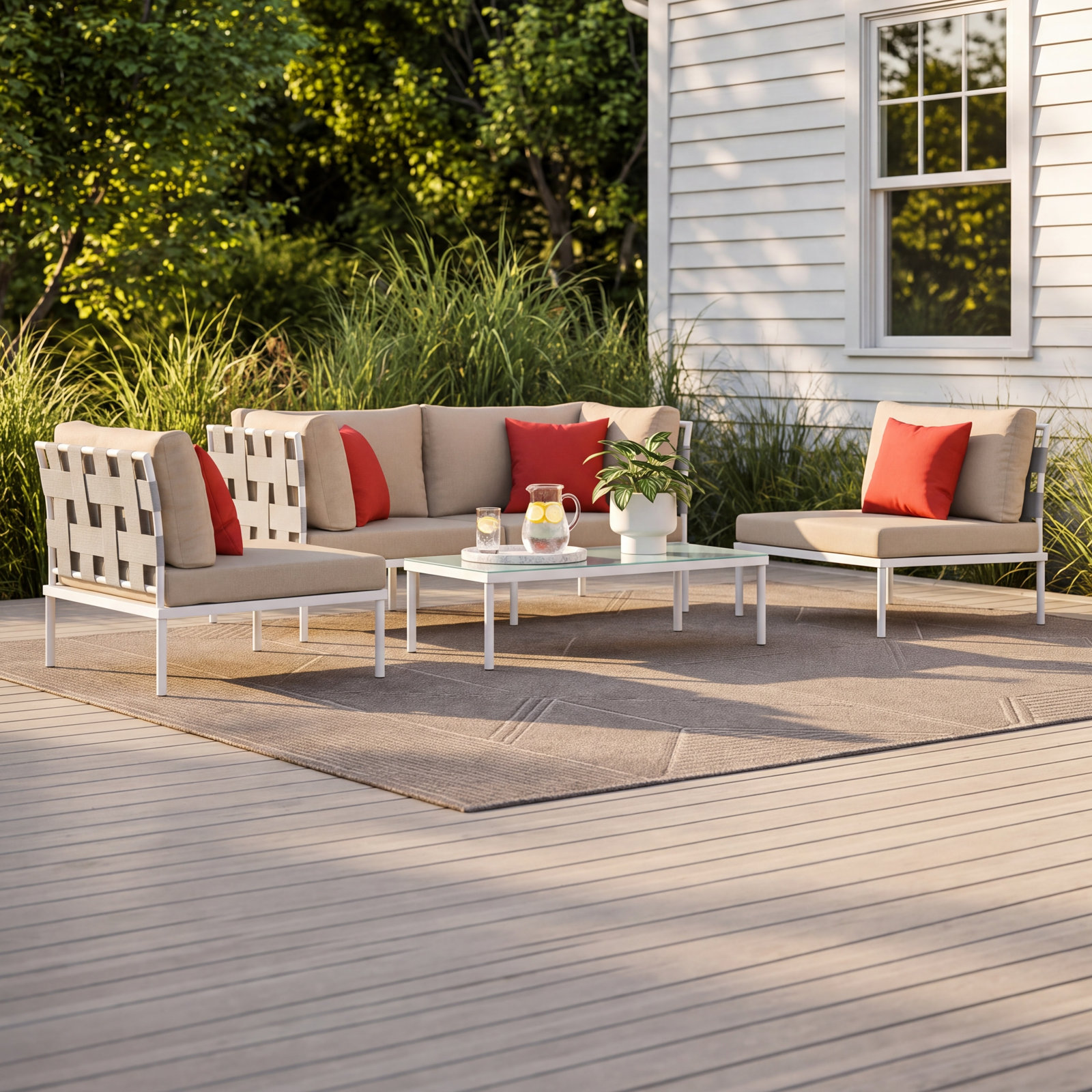 Harmony 5-Person Patio Seating Group, Beige