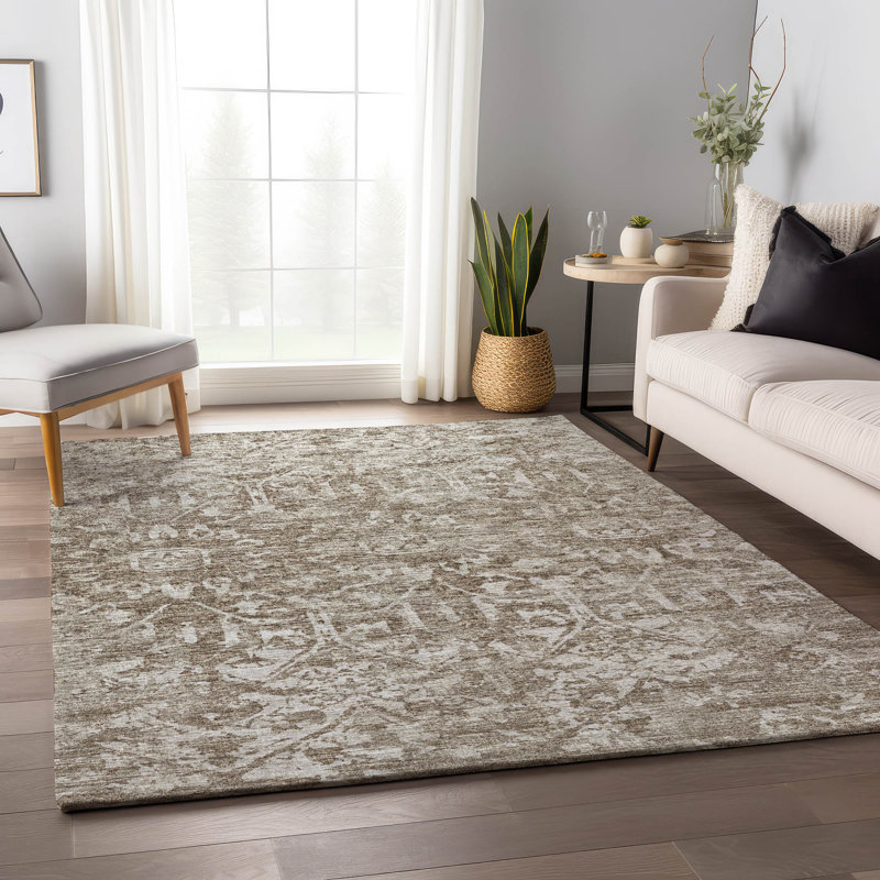 Premium Machine Washable Mayfield AMF40 Oriental Rug, 3' x 5', Taupe
