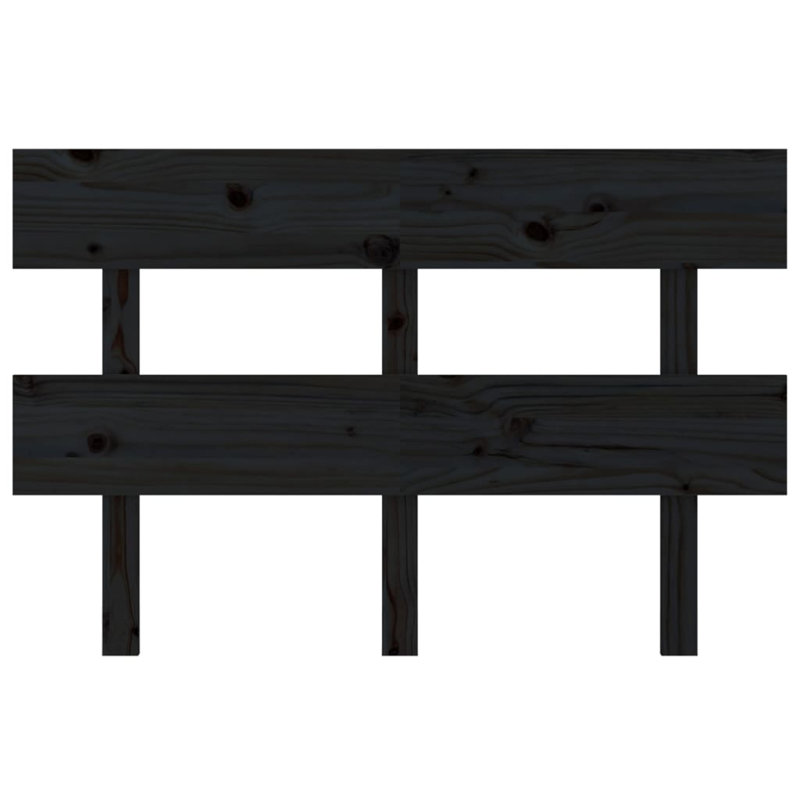 Samuela Headboard Black 144 x 3 x 81 cm Solid Pine Wood