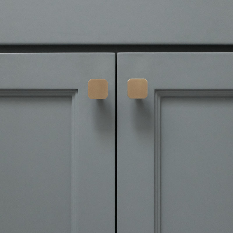 Mod Square Knob, Satin Brass