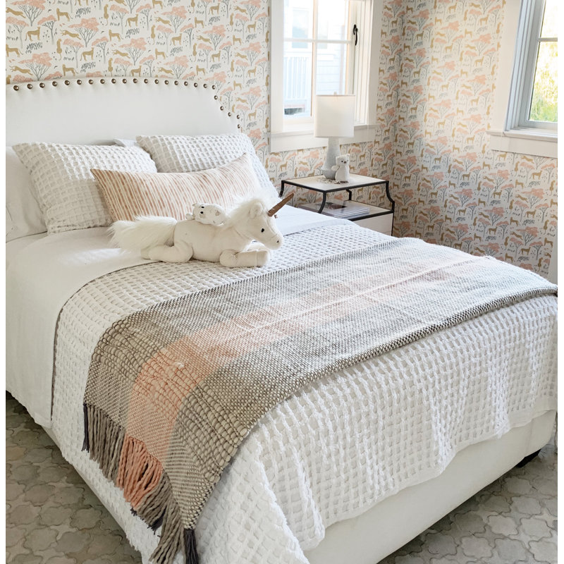 Ushuaia Hand Woven Throw Blanket, Coral
