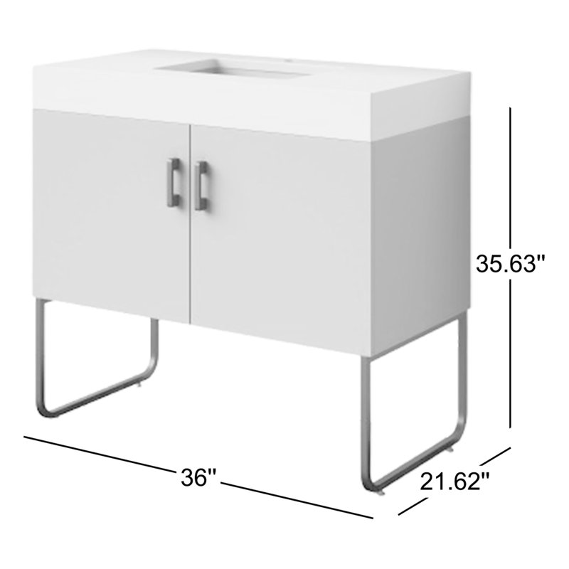 Veemon 36” W Single Vanity, Pine Mist