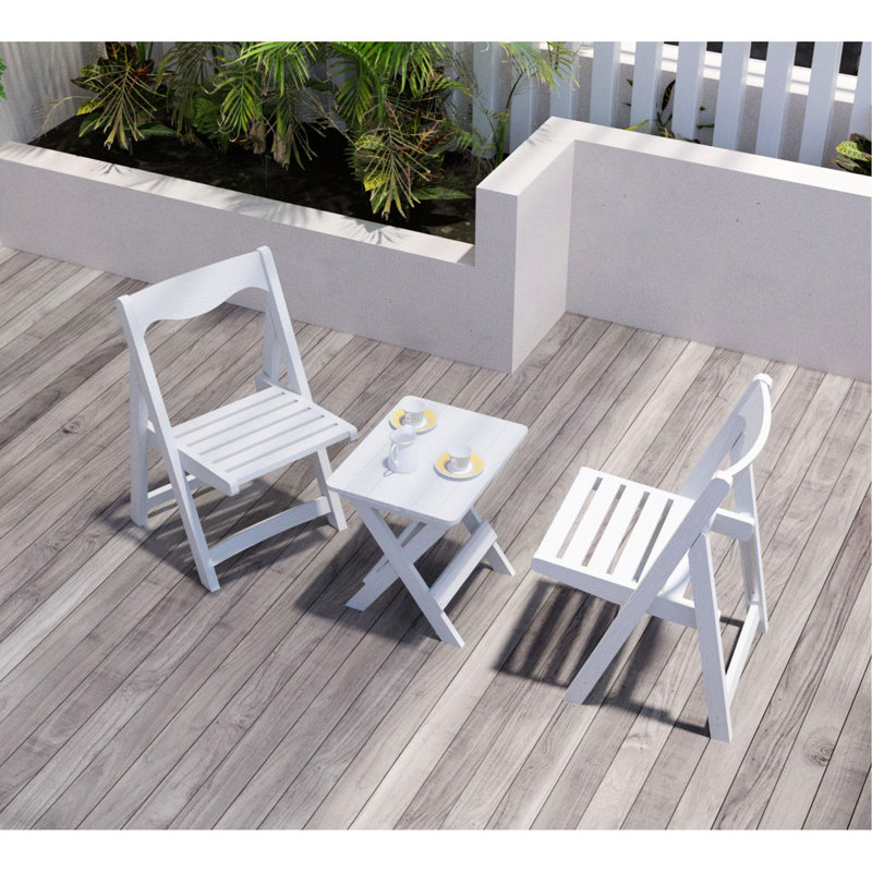 Table pliante Hips et 2 chaises rectangulaires pour l'extérieur